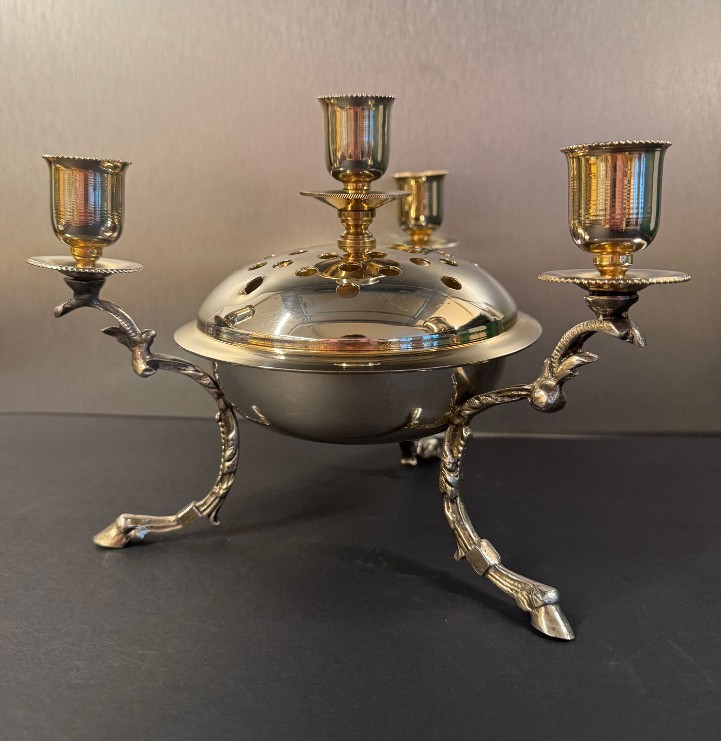 Four-armed, four-legged chandelier, mid-20th century