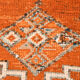 3x12 orange & beige long turkish vintage runner rug 387x87cm