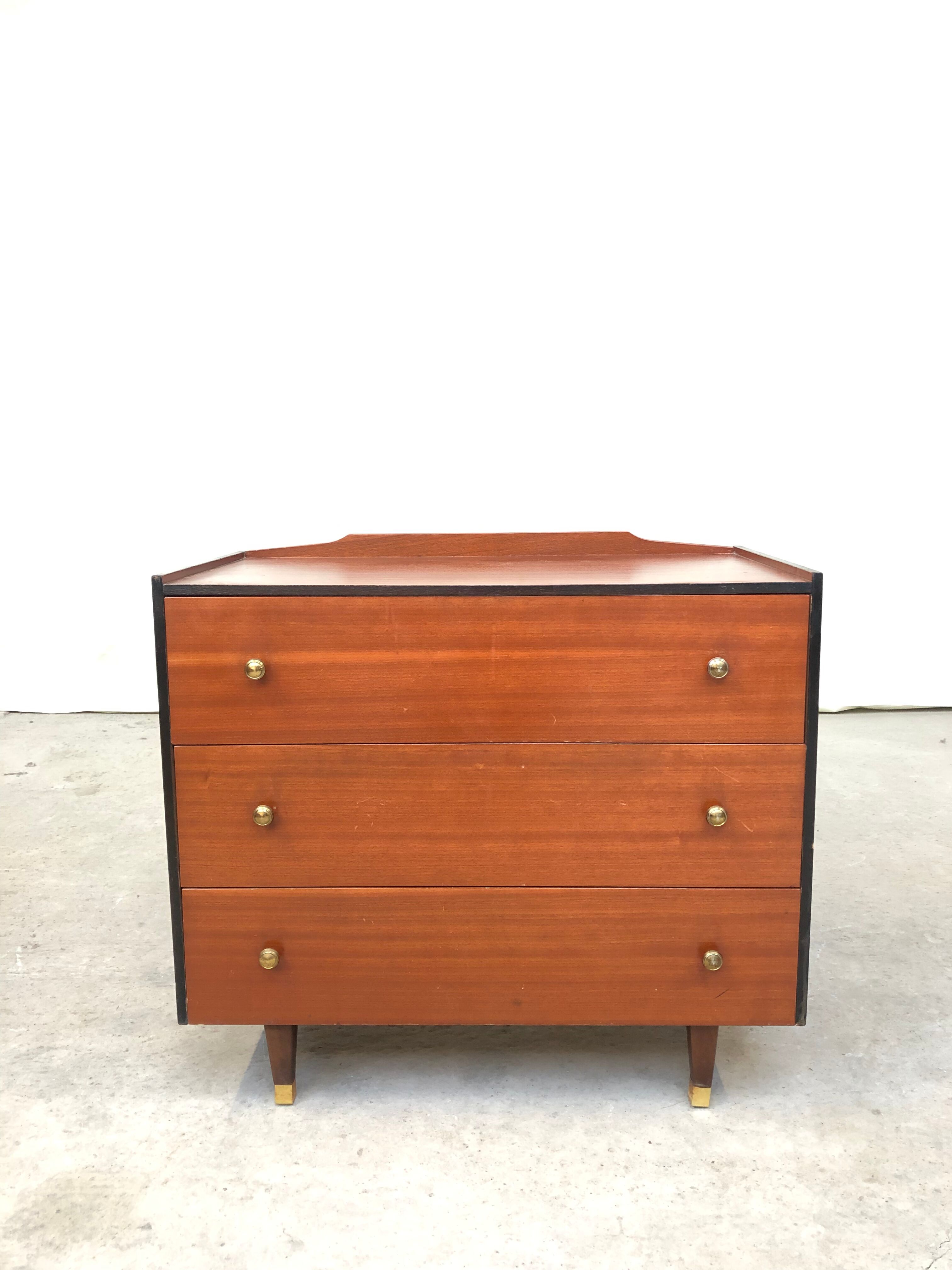 Vtg Mid Century Small Chest Drawers Retro Sideboard Danish Sandi Teak Style