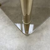 Smoked glass and gold metal side table from the 70s, end table