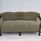1950s, 3-seater Danish sofa, green furniture velour, teak wood.