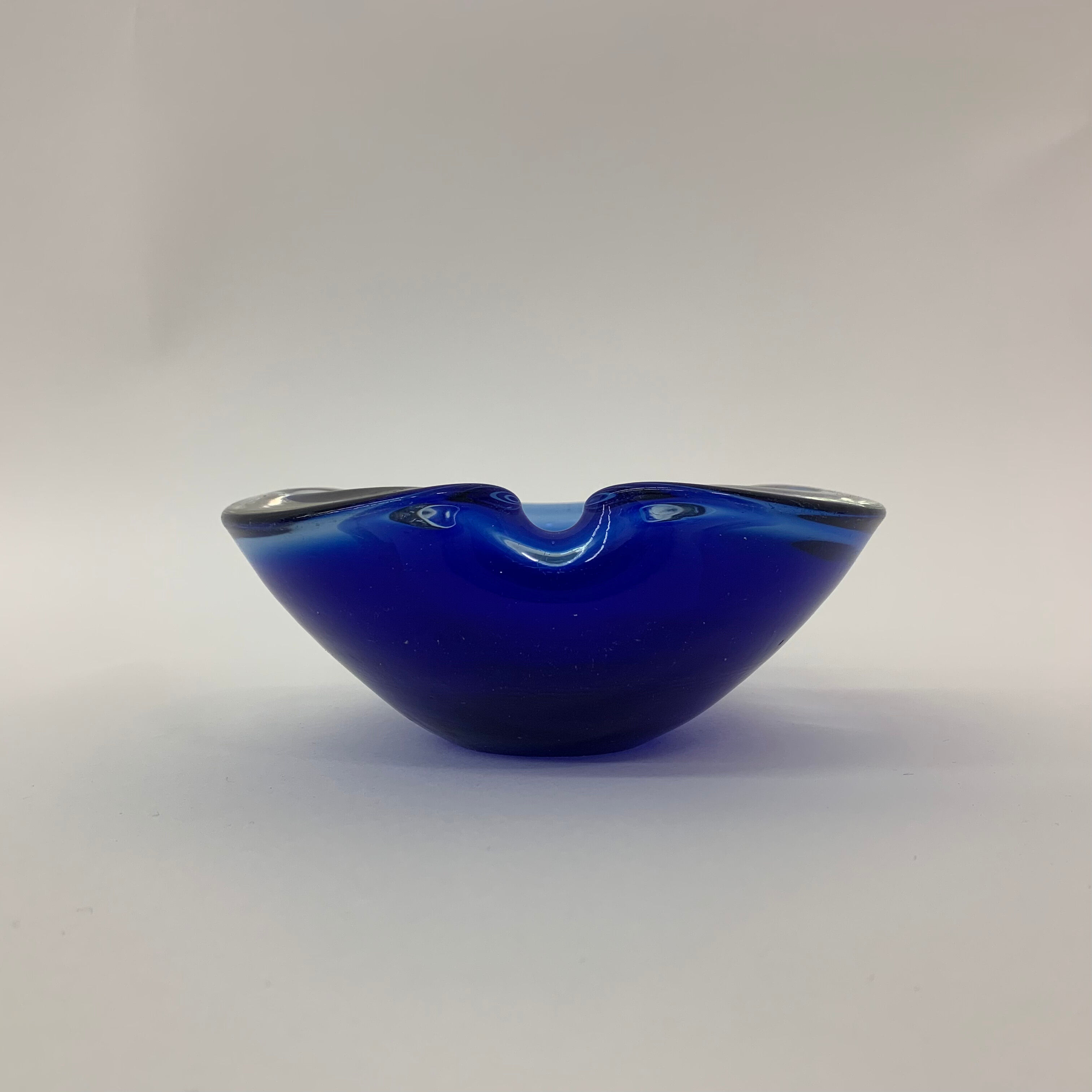 Mid century design set of 4 blue murano glass bowls , 1970's