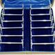 12 silver-plated metal knife handles, in a case.