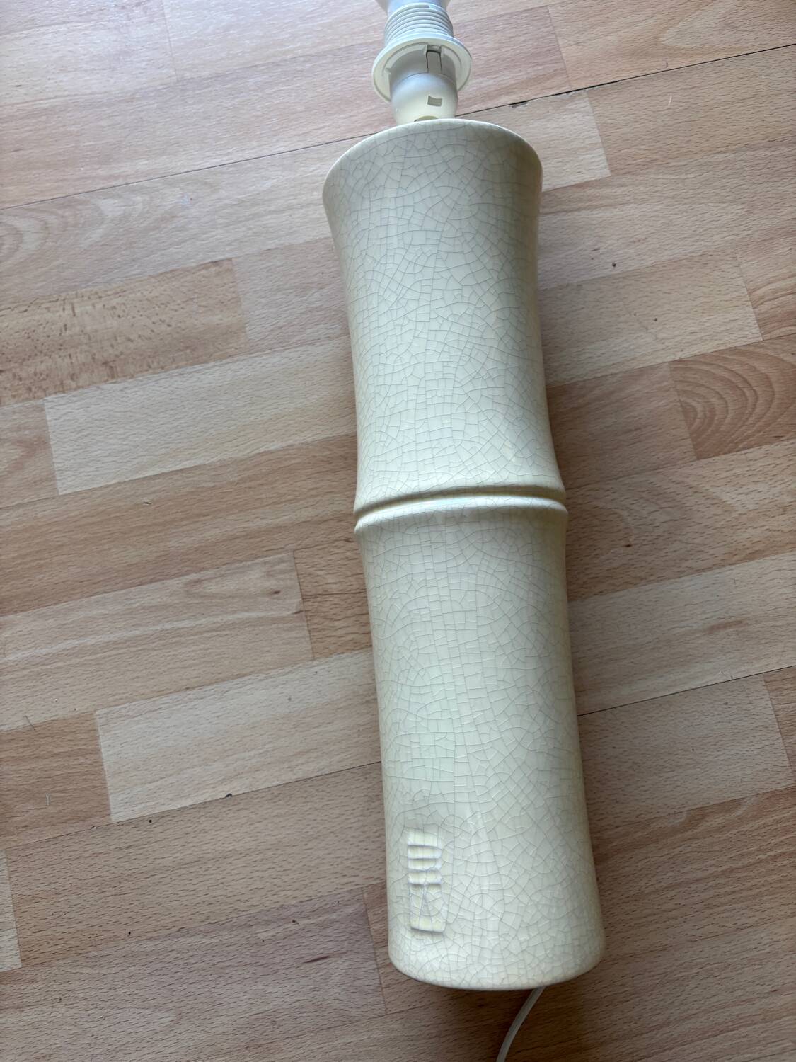 Pied de lampe bambou  céramique craquelé