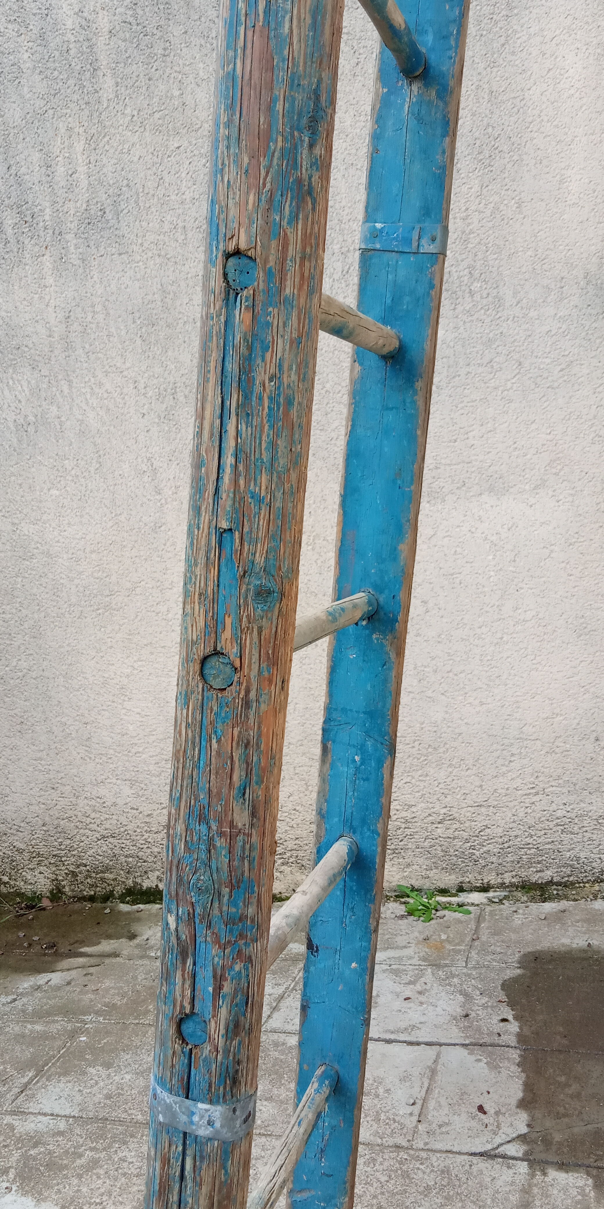 Farm ladder 3.5 m blue patina