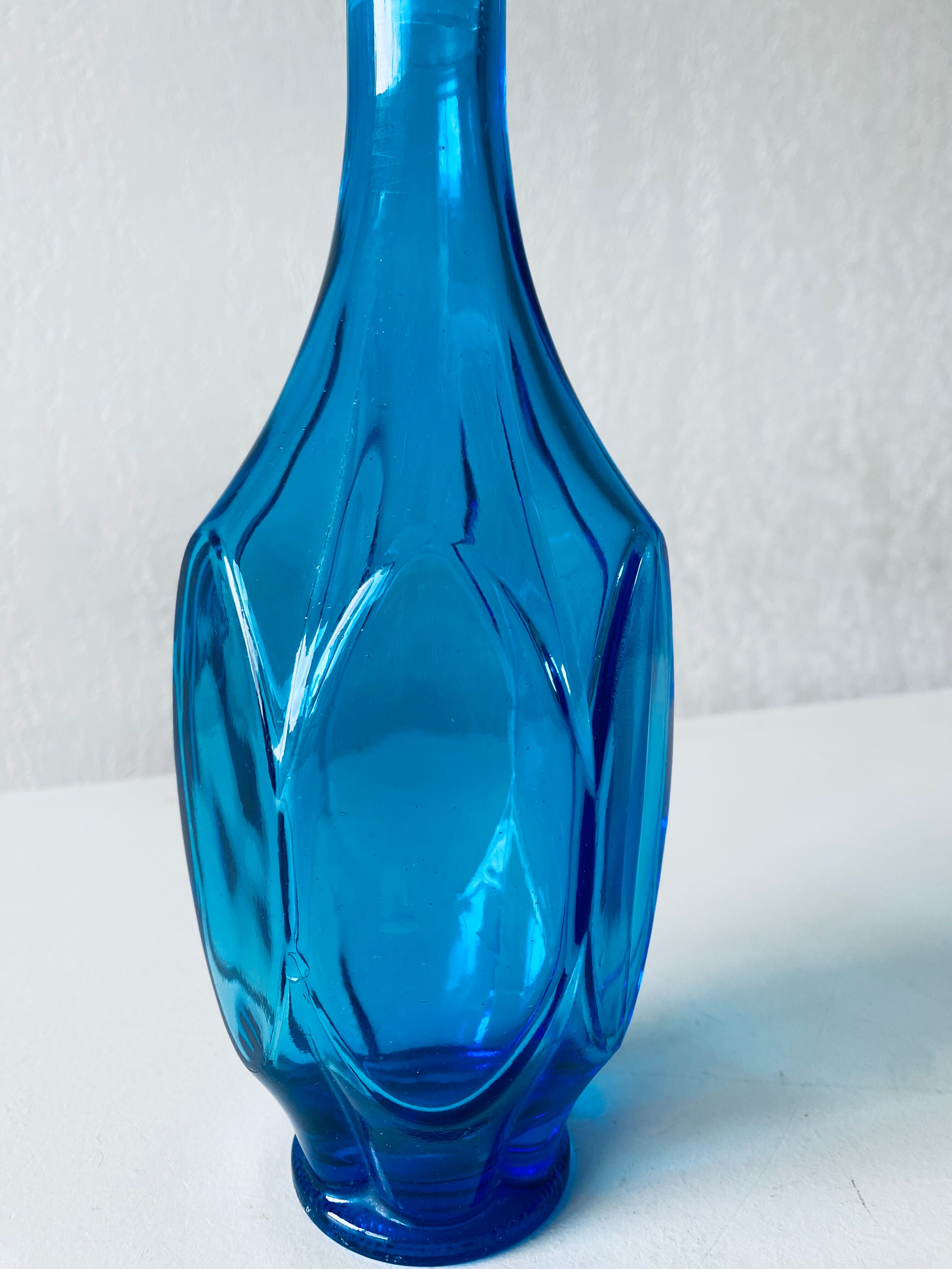 Blue glass decanter