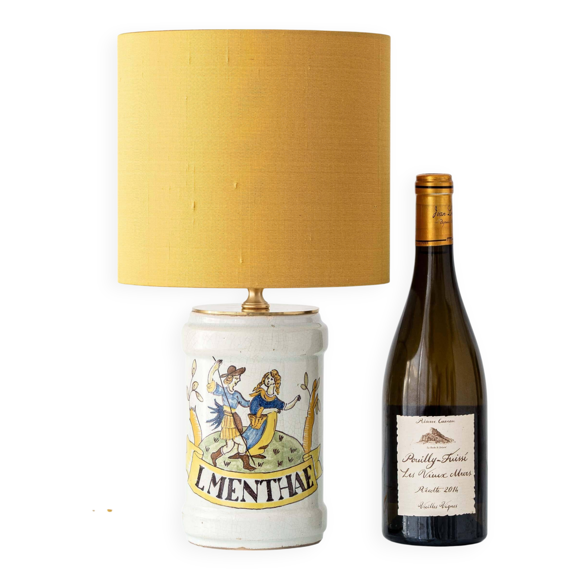 Italian apothecary potiche table lamp Albarello, 19th-century Renaissance.