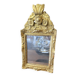 Small louis xiv mirror in gilded carved wood, early 18th century