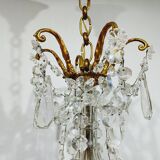 6 Light Bronze And Crystal Chandelier