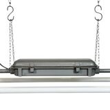 Grey Industrial Hanging Tube Light from Polam Gdansk, 1970s