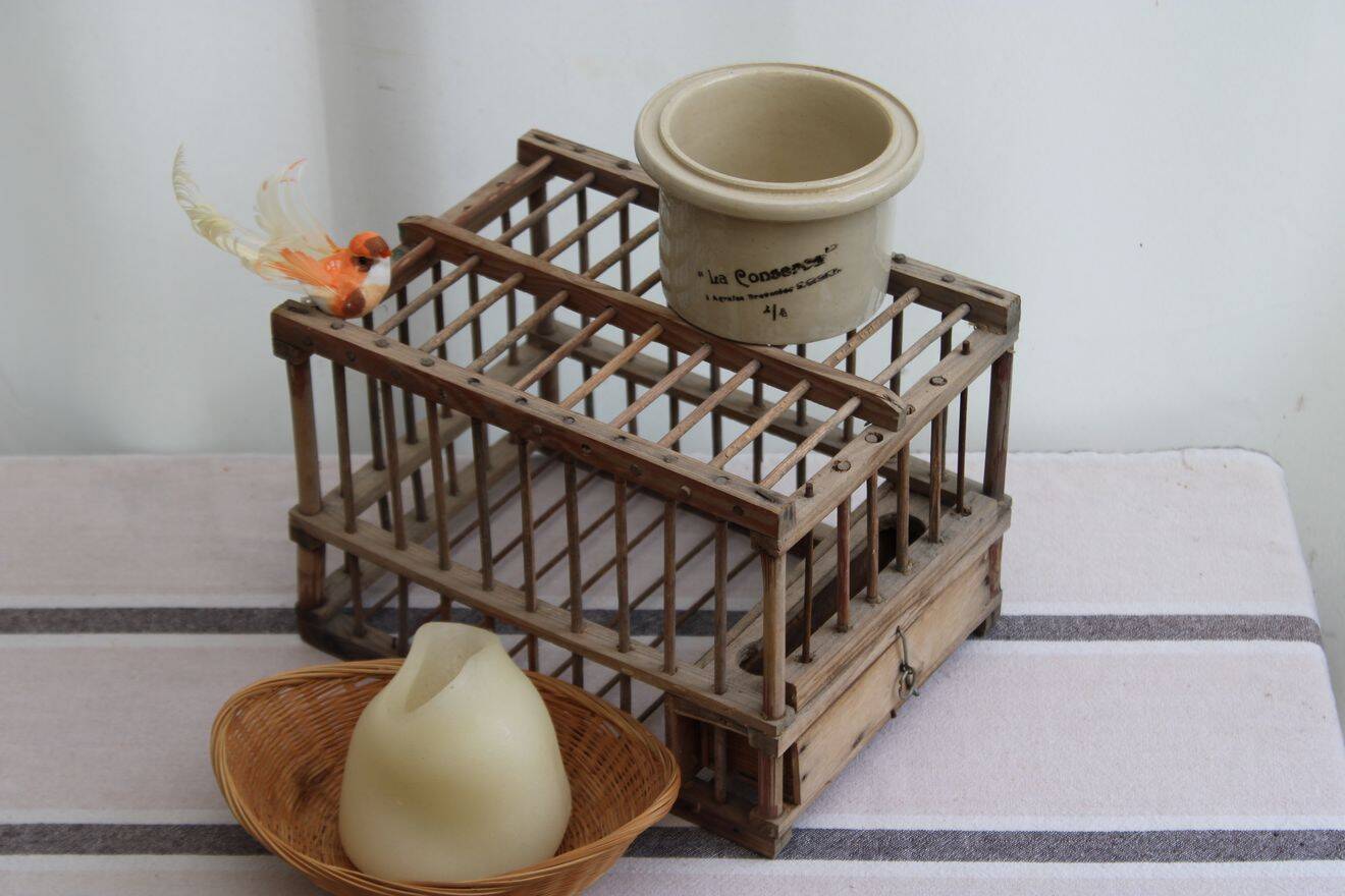 Wooden bird cage