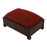 Pouf Art Déco design des années 30, tabouret minimaliste modèle bas.