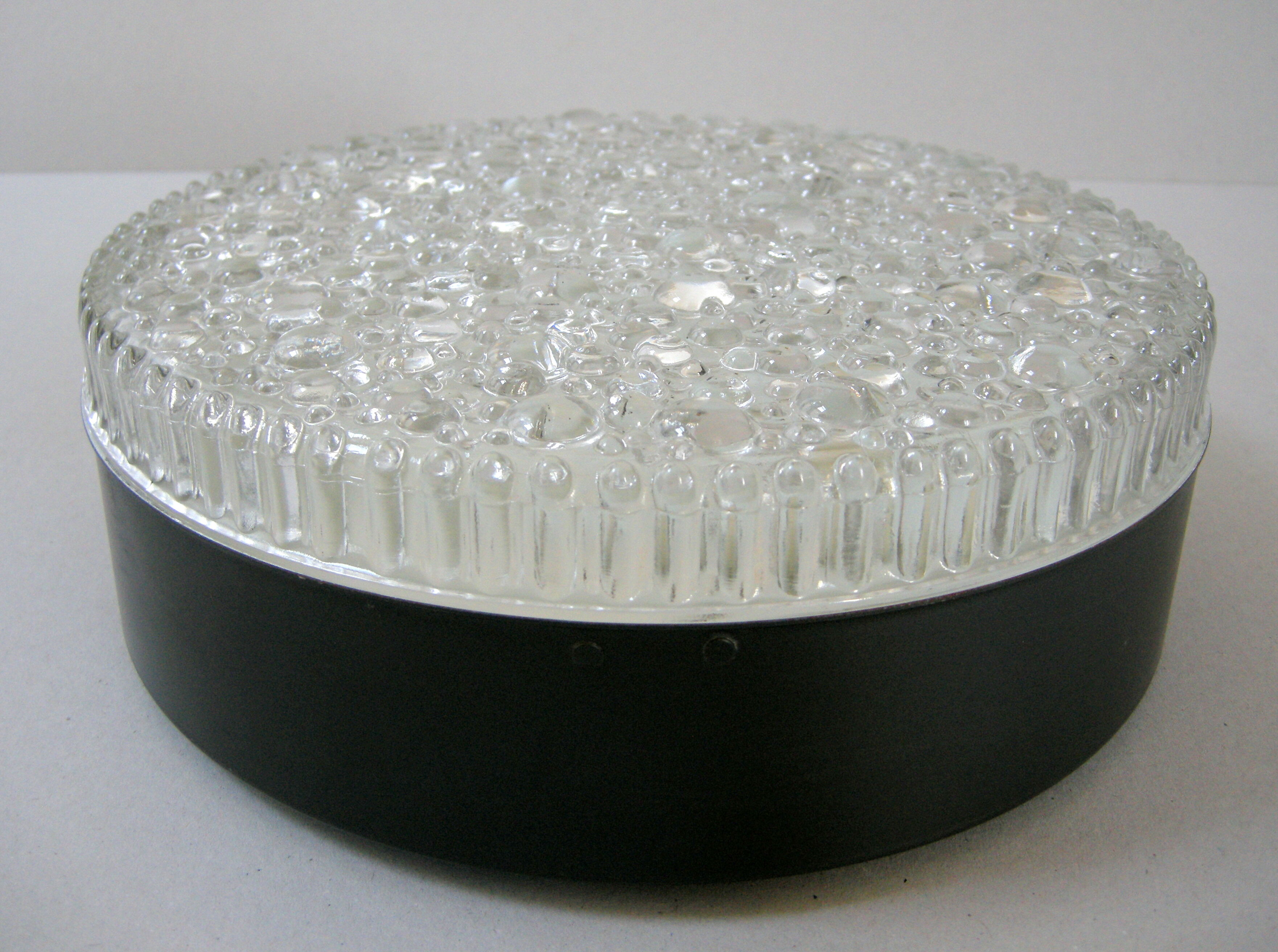 Ceiling lamp staff vintage 1960 glass & metal