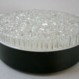 Ceiling lamp staff vintage 1960 glass & metal