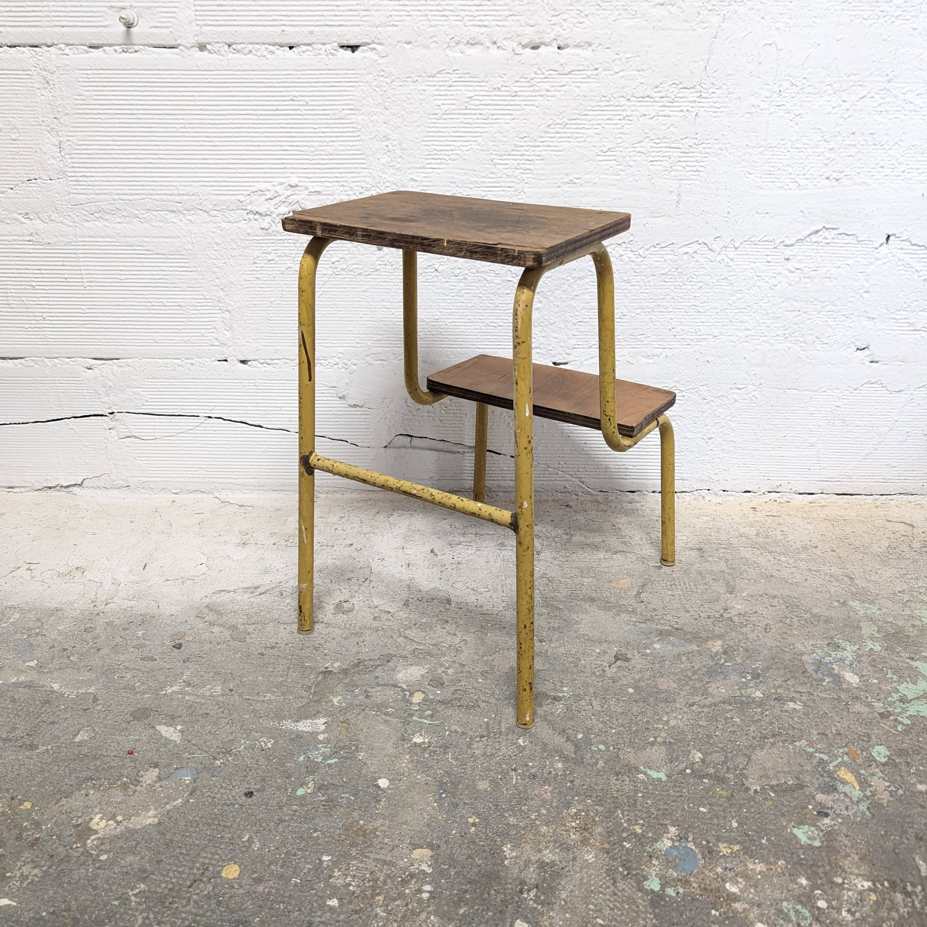 Metal and wood stepladder