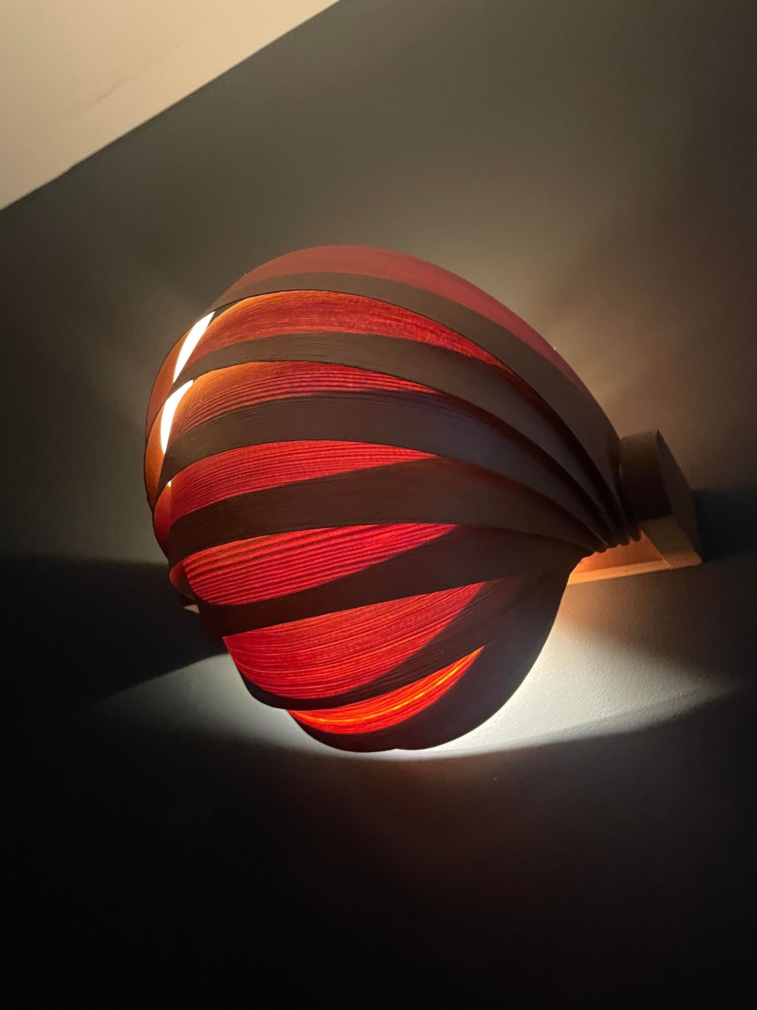 Wall lamp Translandia vintage pine strip Netherlands 1960