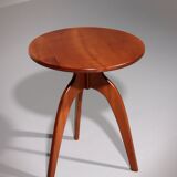 Italian Craftsmanship Round Walnut Side Table from the 60s