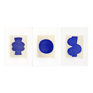 trio de peintures bleues