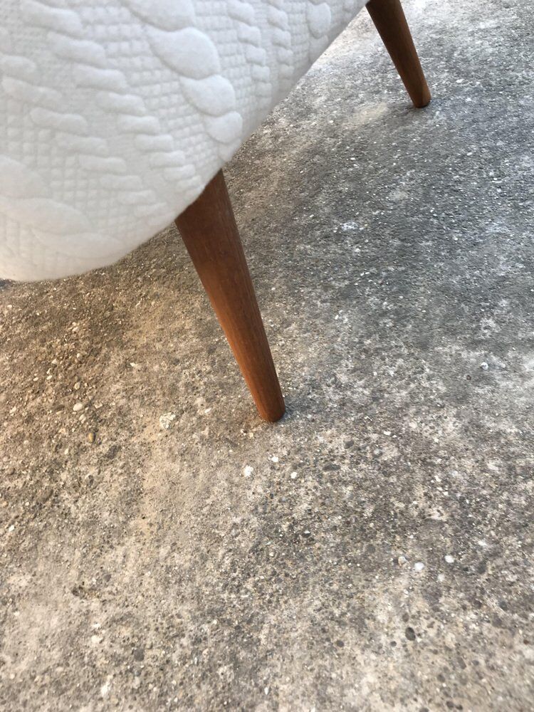 Hungarian White Club Chair, 1950s