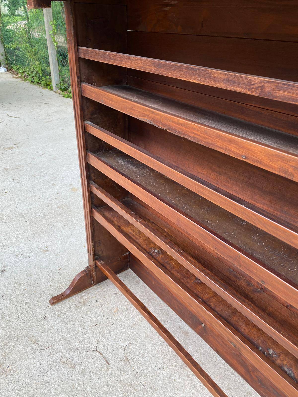 19th century solid oak wood dresser ladder