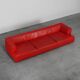 Red Mid-century 3-seater Leather Sofa by Edra, Italy 2000