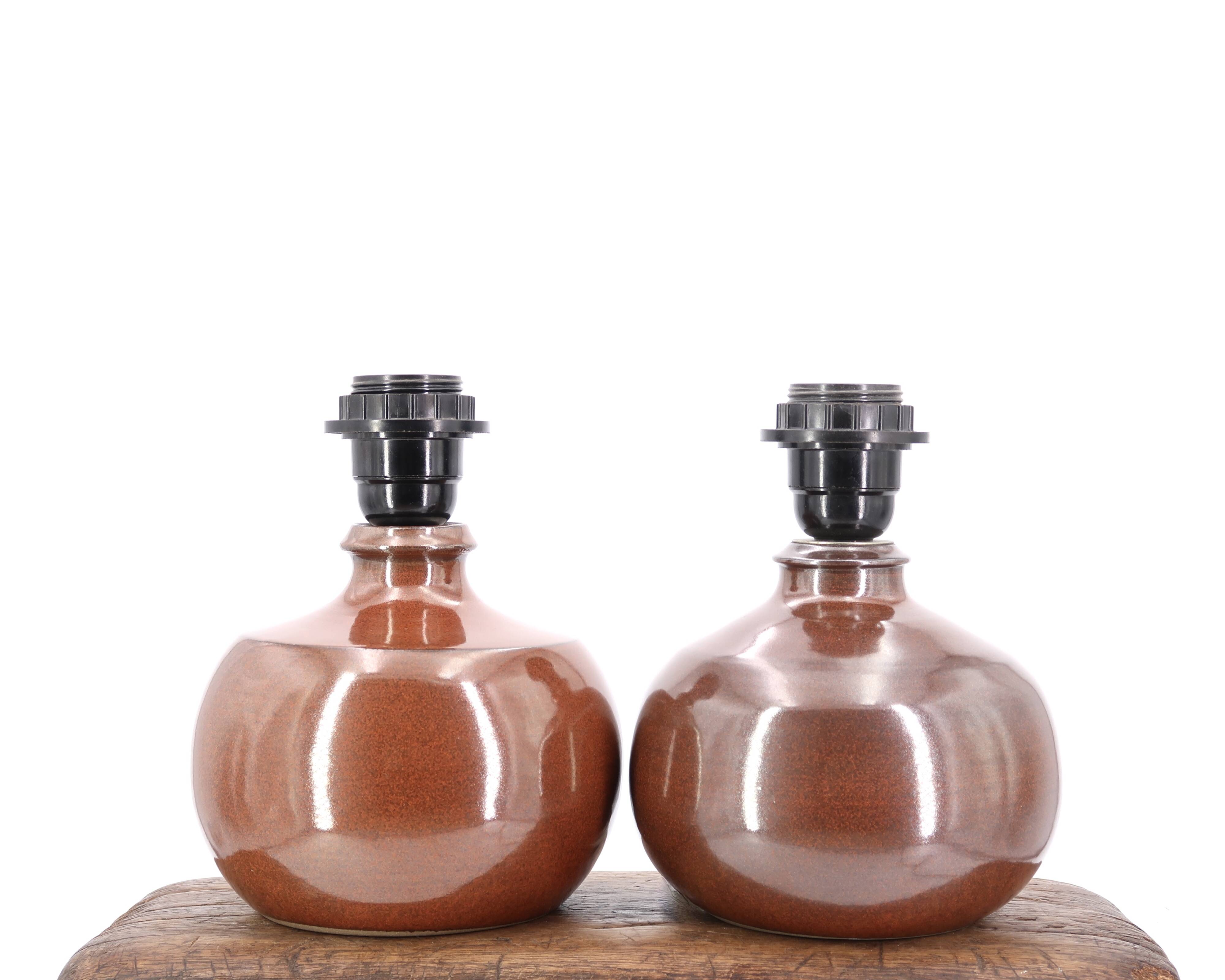 Burgundy brown ceramic lamp Sncf Mardandises