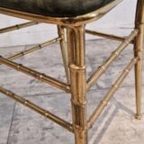 Set of 2 opera chairs in faux bamboo, France, 1940s