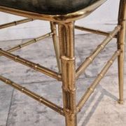 Set of 2 opera chairs in faux bamboo, France, 1940s