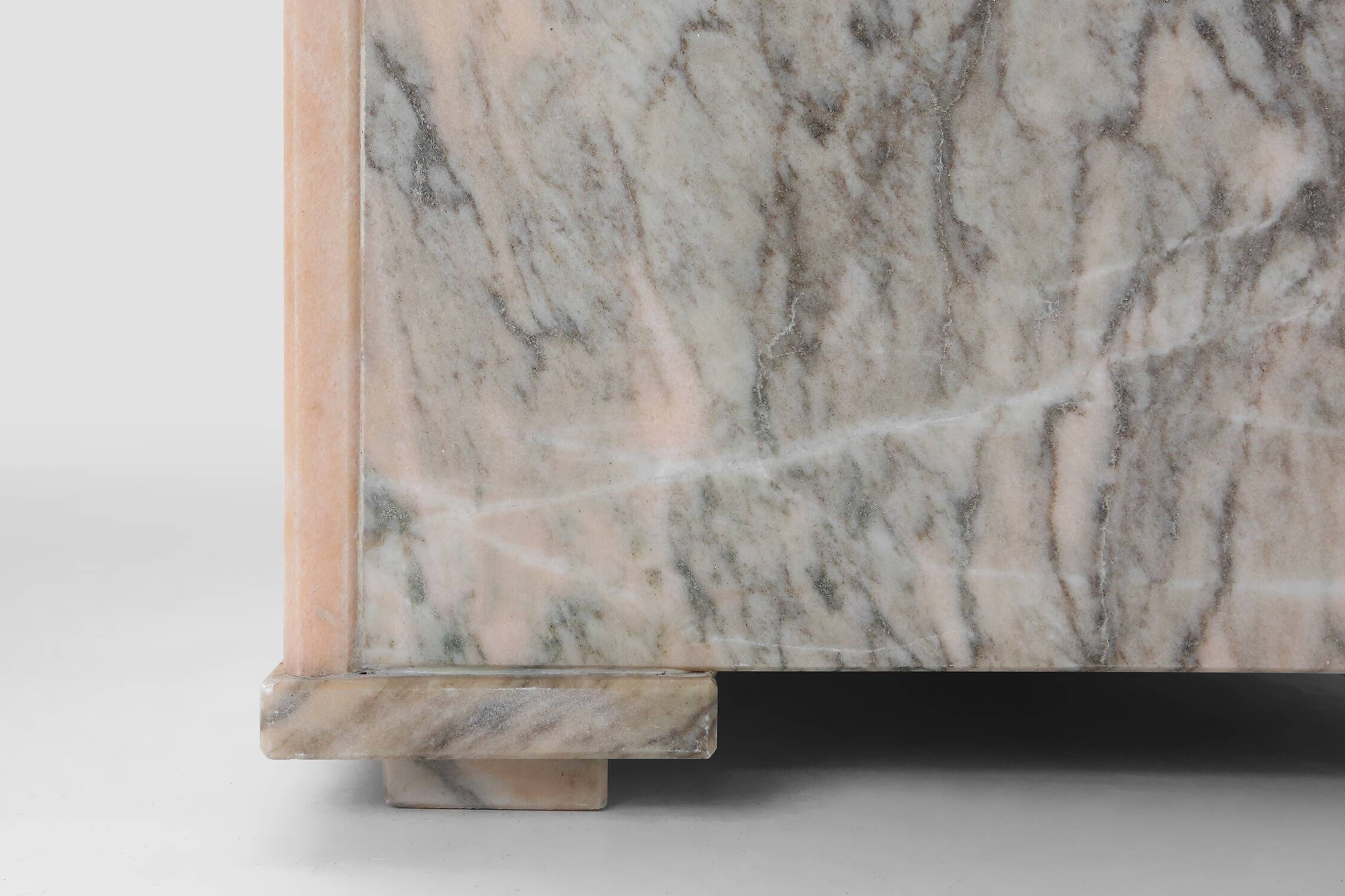 Large marble planter in pink marble, Belgium ca. 1980