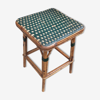 Tabouret rotin et scoubidou