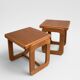 Pair of Brutalist Side Tables, Beech Wood, 1970s, Germany