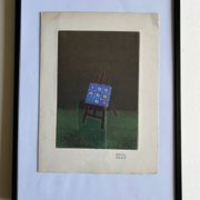 Work Collage The Easel by Haim Kern. Signature.