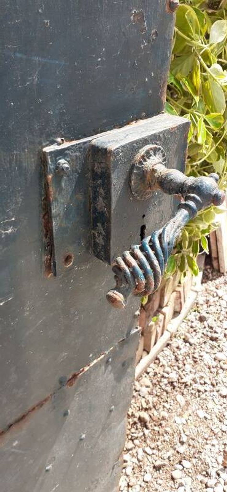 Solid gate, garden iron, H227x110cm, old, exterior door