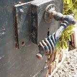 Solid gate, garden iron, H227x110cm, old, exterior door