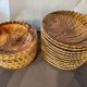 Vintage barbotine plates with fish decoration, 22 pieces.
