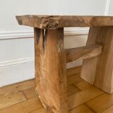 Low stool in raw wood