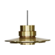 Brass coloured aluminium pendant light from Lyskaer. Denmark 1970s