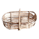 Old wooden harvest basket, slatted wooden basket, folk art.