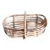 Old wooden harvest basket, slatted wooden basket, folk art.