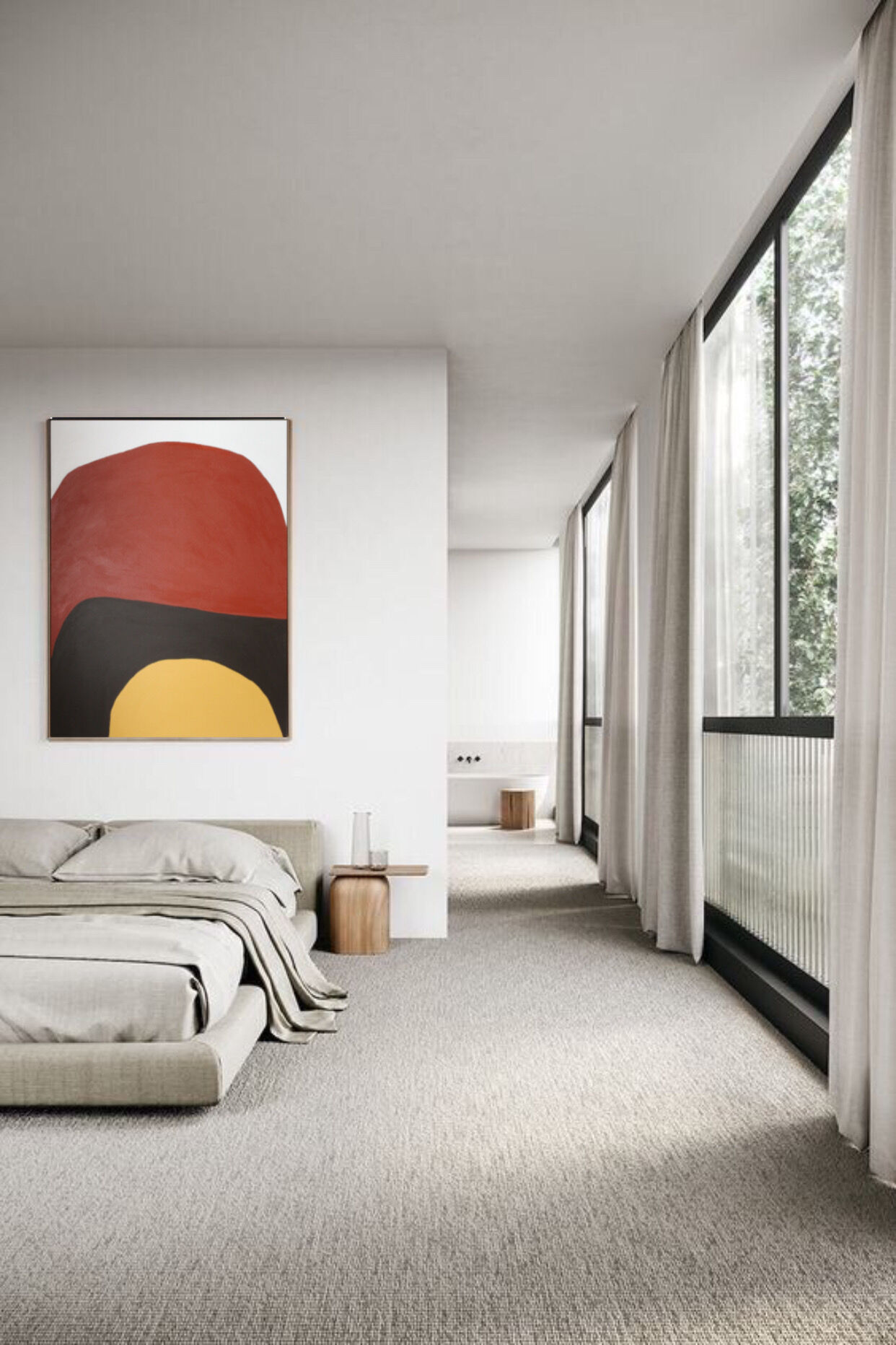 Large abstract painting "Osmose" 100x81 cm
