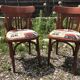 Pair of vintage bentwood chair + route 66 fabric seat