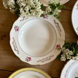 Set of 6 mismatched vintage soup plates