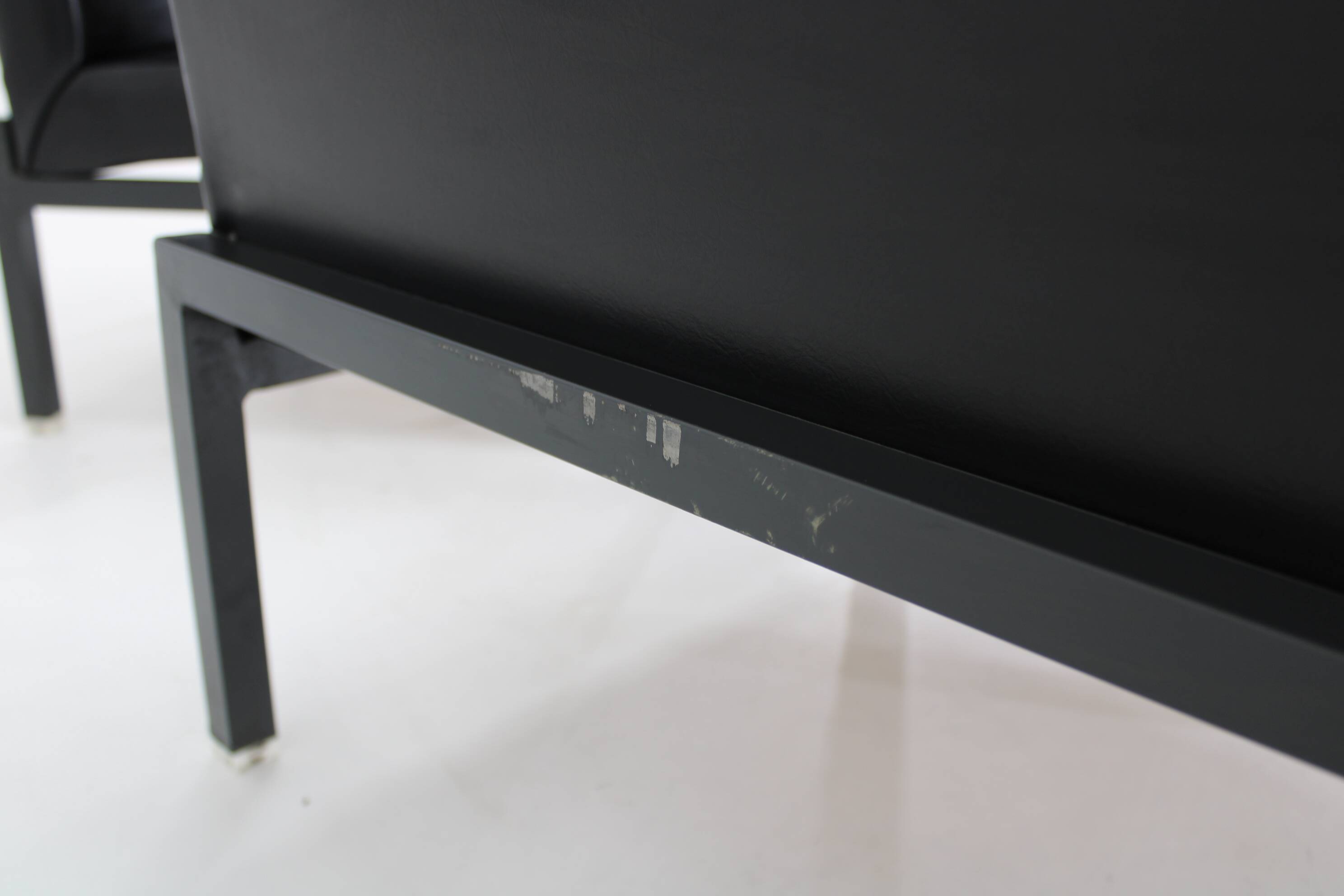 1970s Pair of Leatherette Lounge Chairs , Czechoslovakia