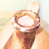 Antique partially glazed terracotta pitcher – 19th century rustic pottery