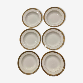 Set of 6 porcelain plates Thierry de Zélicourt