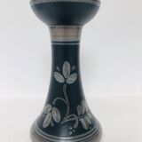 Black ceramic candlestick, 1970