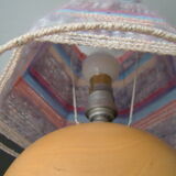 Vintage lamp wood and wool