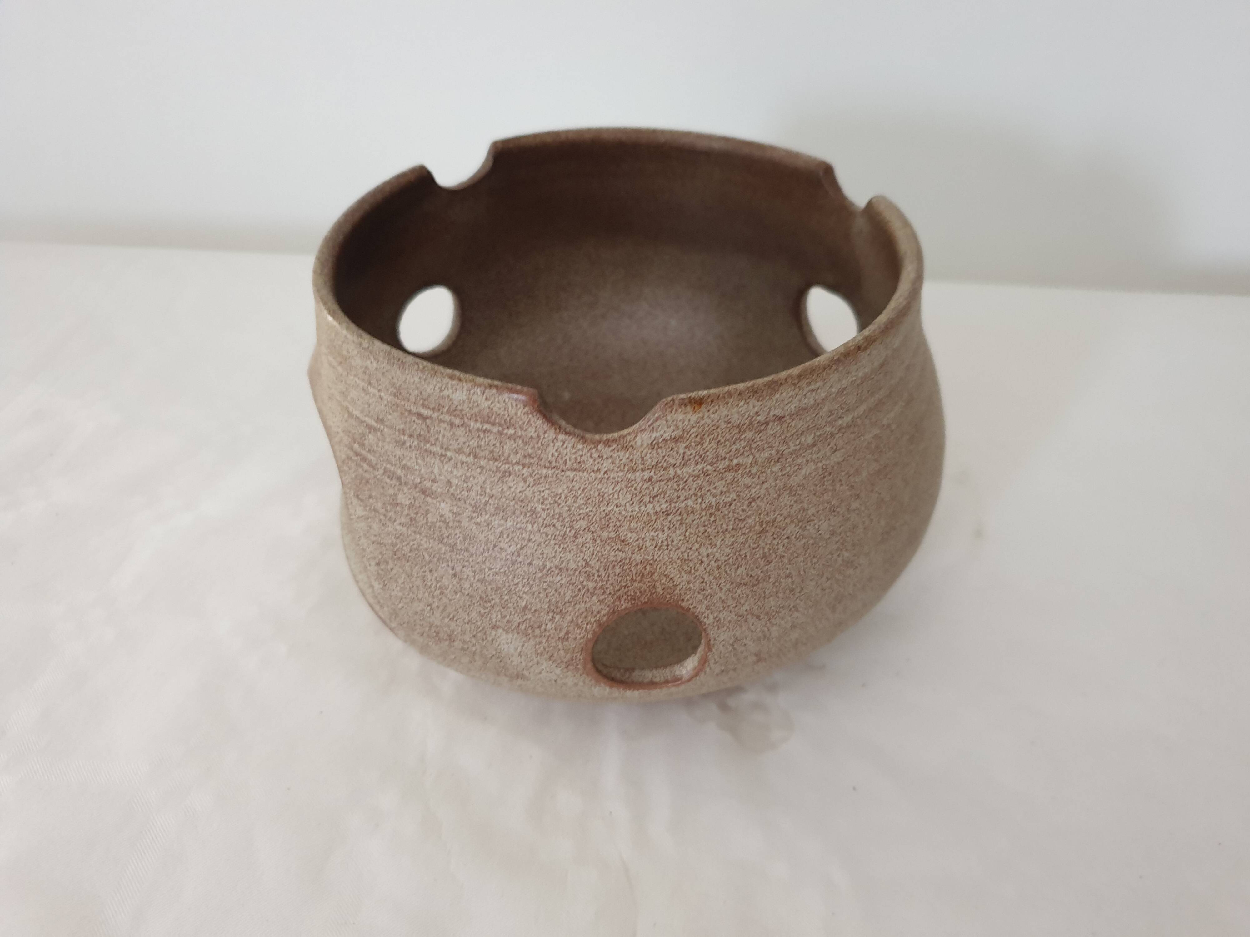 Ceramic tealight candle holder signed vallauris