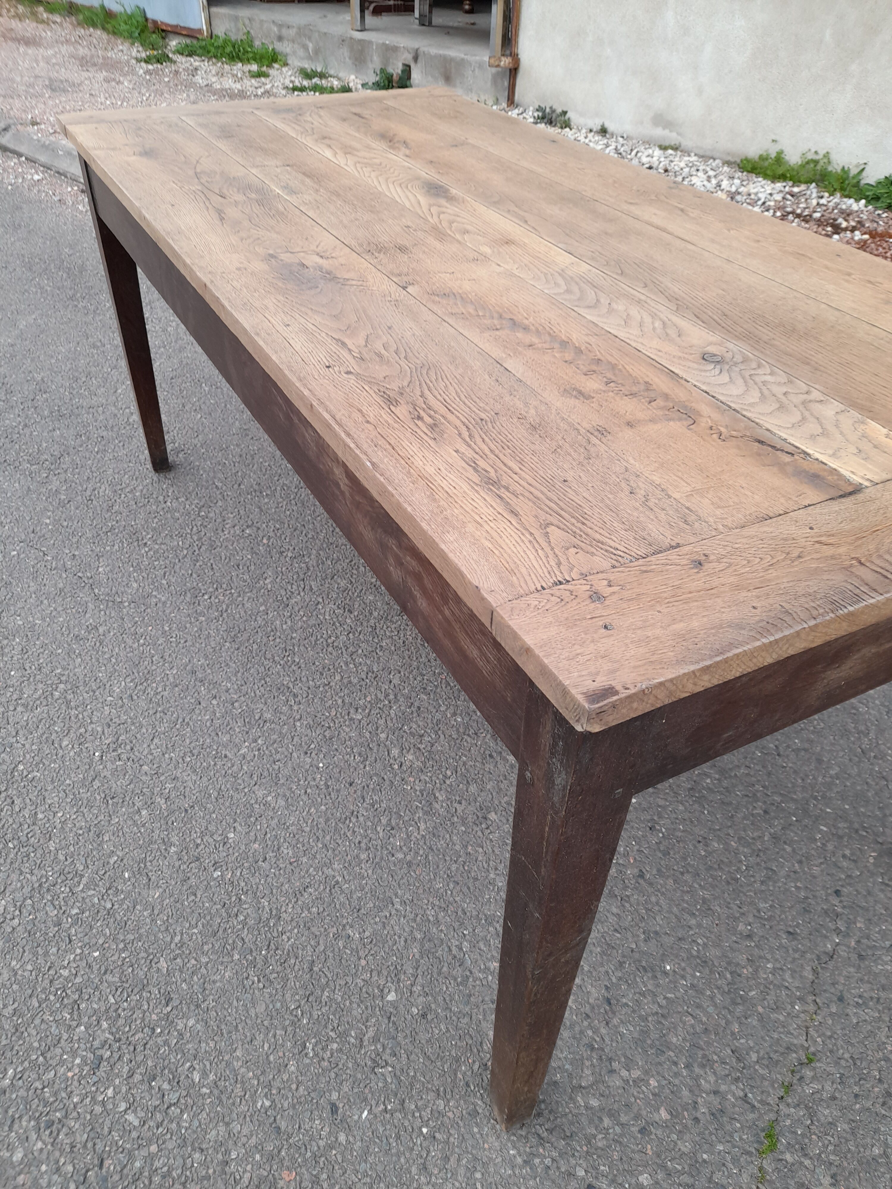 Old farm table 1900 in oak -1m67