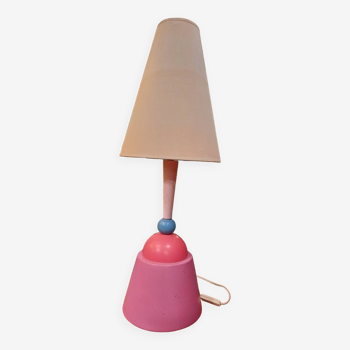 Grande lampe en céramique coloré années 80, luminaires calbret